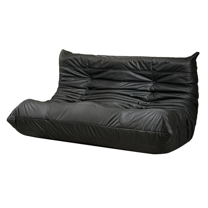 Levede Caterpillar Lazy Sofa 2-Seater Floor Lounge Black