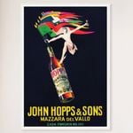 Galrie John Hopps and Sons Vintage Mazzara Del Vallo Advertising Poster Art, White Frame, 70 x 100cm (28 x 40inch)