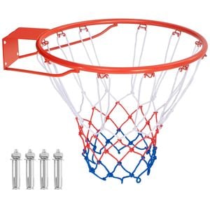 Costway 45cm Basketball Goal Rim Replacement Wall Mounted Hoop Orange