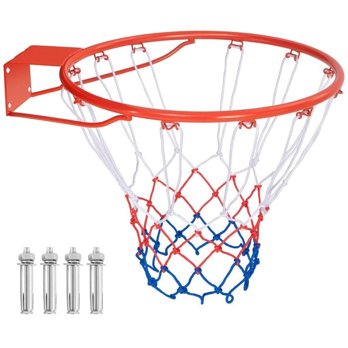 Costway 45CM Basketball Goal Rim Replacement Wall Mounted Hoop Orange