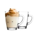 LAV 6 Piece Vega Glass Coffee Mugs Set - Hot Drinks Glasses for Tea, Latte, Cappuccino - 250ml