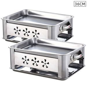 SOGA 2X 36CM Portable Stainless Steel Outdoor Chafing Dish