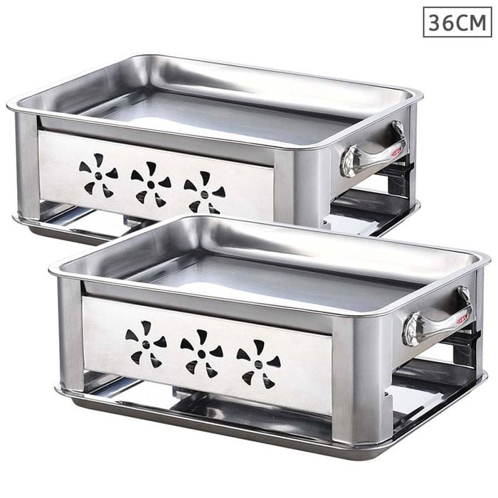 SOGA 2X 36CM Portable Stainless Steel Outdoor Chafing Dish