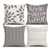 Catzon 4 Pcs Modern Throw Pillow Covers Geometric Flower Pattern for Couch