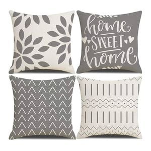 Catzon 4 Pcs Modern Throw Pillow Covers Geometric Flower Pattern for Couch