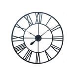 80cm Large Huge Wrought Iron Roman Numerals Wall Clock Art Deco Metal