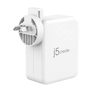 J5create 4-port Gan 130w Usb-c & Usb-a Fast Charger For Simultaneous Charging