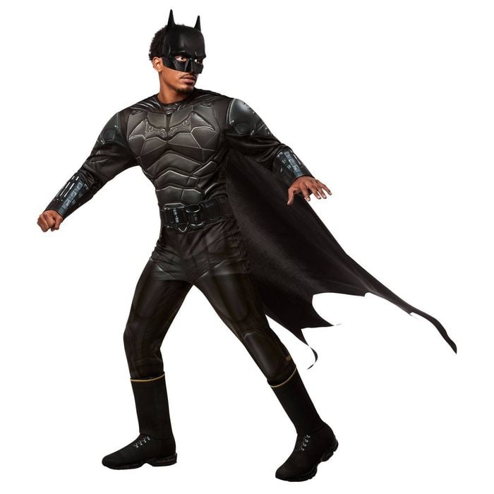 Batman The Batman Deluxe Halloween Costume for Adults Official DC Comics with Mask and Cape Black Colour, Standard