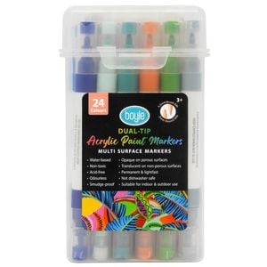 Boyle Dual Tip Acrylic Markers With Storage Case - 24 Pack