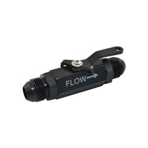 Calflow -8AN Billet Aluminium Inline Fuel Shut-off Valve with Cable Lever Black