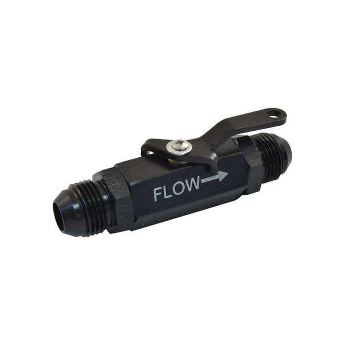 Calflow -8AN Billet Aluminium Inline Fuel Shut-off Valve with Cable Lever Black