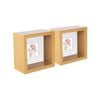 Nicola Spring 3D Deep Box Photo Frames - 4 x 4" with 2 x 2" Mount - Light Wood - Pack of 5