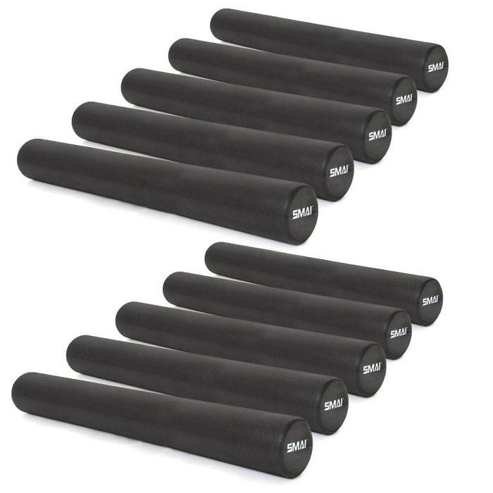 SMAI Foam Roller - Full Length - Bulk 10 Pack - Black