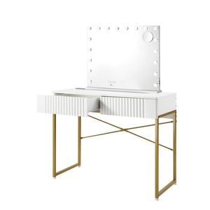 Oikiture Dressing Table Bluetooth Makeup Mirror 18 LED Light Vanity Mirror