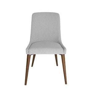 Sk Designer Living | Dakota Dining Chair | Walnut Legs - Light Grey Fabric