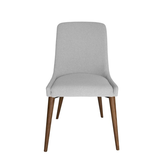 Sk Designer Living | Dakota Dining Chair | Walnut Legs - Light Grey Fabric