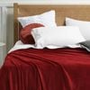 Accessorize Bedroom Collection 240cm x 260cm Dark Red Super Soft Plush Blanket QB/KB