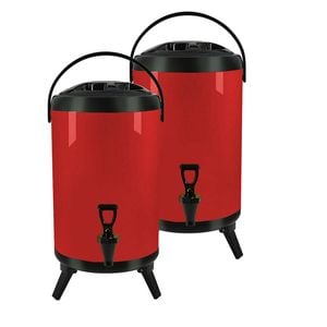 SOGA 2X Stainless Steel Insulated Beverage Dispenser with Tap 16L Red