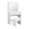 Levede LED In-Built Jewellery Organiser Dressing Table Stool Set
