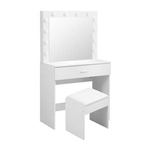Levede LED In-Built Jewellery Organiser Dressing Table Stool Set