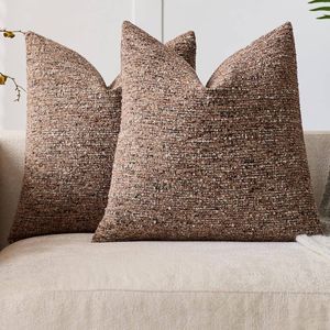Gioia Casa 2-Pack Speckled Bouclé Cushion Covers 45cm x 45cm - Brown