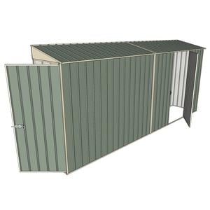 Build-a-Shed 0.8 x 4.5 x 2m Hinged Door Tunnel Shed With Single Hinged Side Door - Green