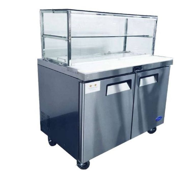 Atosa 2 Door Sandwich Bar With Glass Canopy 1225mm Msf8302g