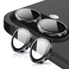 Metal Camera Lens Glass Individual Eagle Protector Cover - For Apple iPhone 16 / 16 Plus (2pcs) - Black