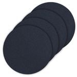 4pc Ladelle Hugo Vinyl Round Drink/Beverage Table Coasters/Mats 10cm Navy