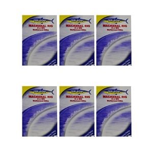 6x Wilson Mackerel Fishing Rig 3x8/0 Hook-Setup - 90lb Multi Strand Wire