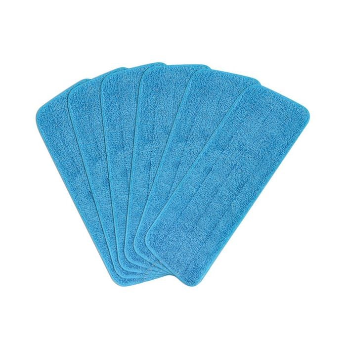 Catzon 6pcs Microfiber Spray Mop Heads Wet Dry Flat For Bona Blue