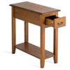 Costway 2-Tier Side Table Wooden End Table Narrow Nightstand Brown