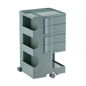 Foret Utility Rolling Storage Cart Side Coffee Table Drawer Open Storage Green