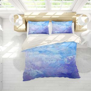 3D Blue Purple Watercolor Quilt Cover Set Bedding Set Pillowcases 38