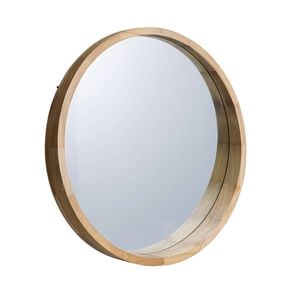 Furb Wooden Wall Mirrors Flat Round Makeup Mirror Bathroom Home Decor 100CM