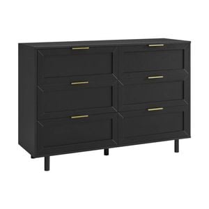 Quincy Tallboy Dresser Chest 6 Drawers Black