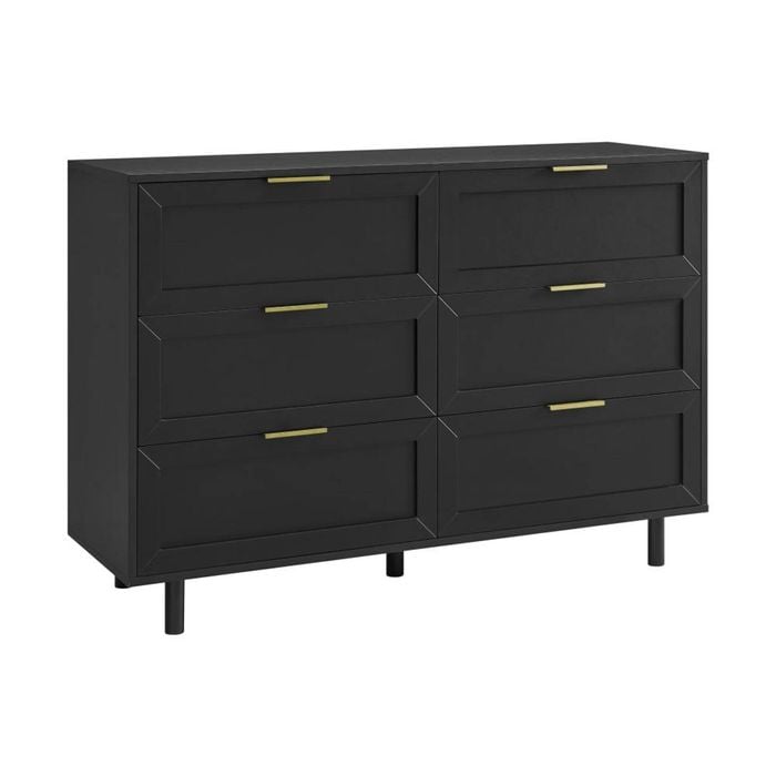 Quincy Tallboy Dresser Chest 6 Drawers Black