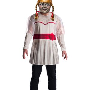 Annabelle Costume Top And Mask Adult Halloween Fancy Dress White