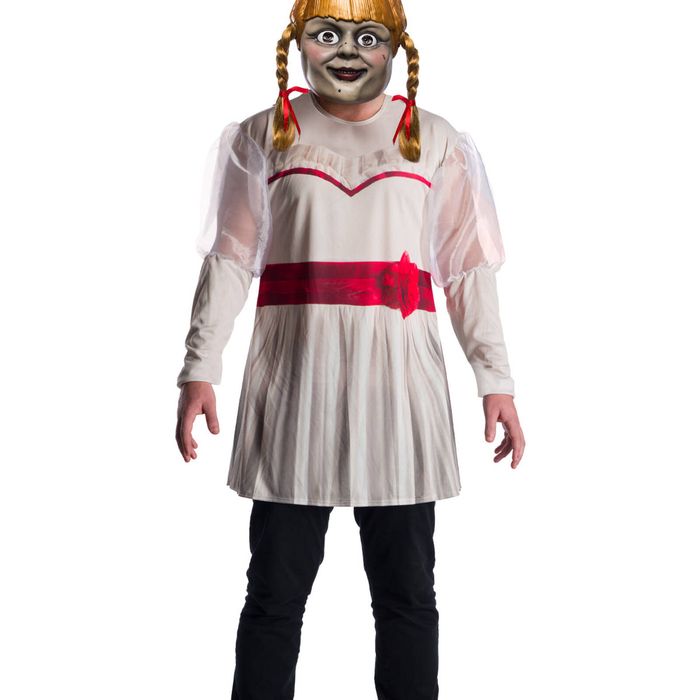 Annabelle Costume Top And Mask Adult Halloween Fancy Dress White
