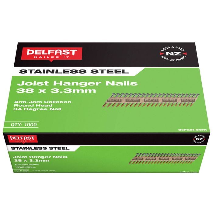 Delfast 38 x 3.3mm Stainless Steel Joist Hanger Nail - 1000 Pack