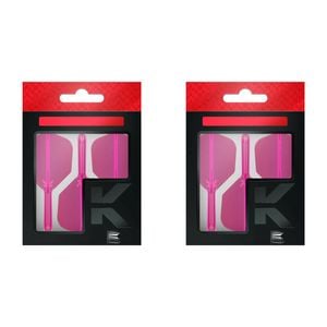 6pc Target K-Flex No 6 Dart Flight & Shaft Medium 33mm - Neon Pink