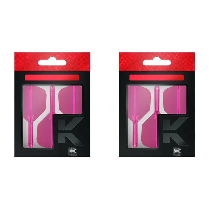 6pc Target K-Flex No 6 Dart Flight & Shaft Medium 33mm - Neon Pink
