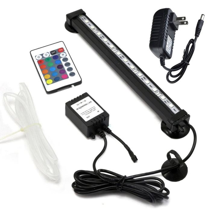 LED Aquarium Lights Submersible Air Bubble RGB Light for Fish Tank Underwater 88 CM