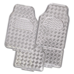 MyCar Venom 4-Piece Car Mat - Silver Rubber/Aluminium Look