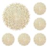 Catzon 6 Pcs Round Dandelion Pvc Placemats Hollowed-out Gold