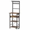 Advwin Kitchen Bakers Rack With Power Outlet, 5 Tiers Coffee Bar Station Rustic Brown