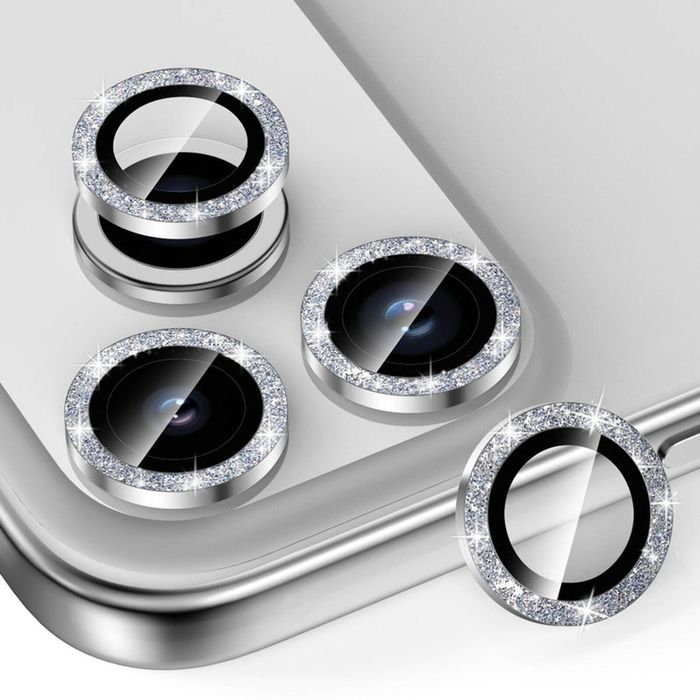 Tough On for iPhone 17 Pro Max Camera Lens Protector Tempered Glass - Silver Diamond
