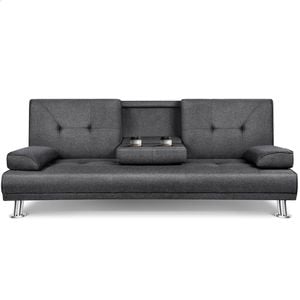 ALFORDSON Sofa Bed 3 Seater Fabric Grey