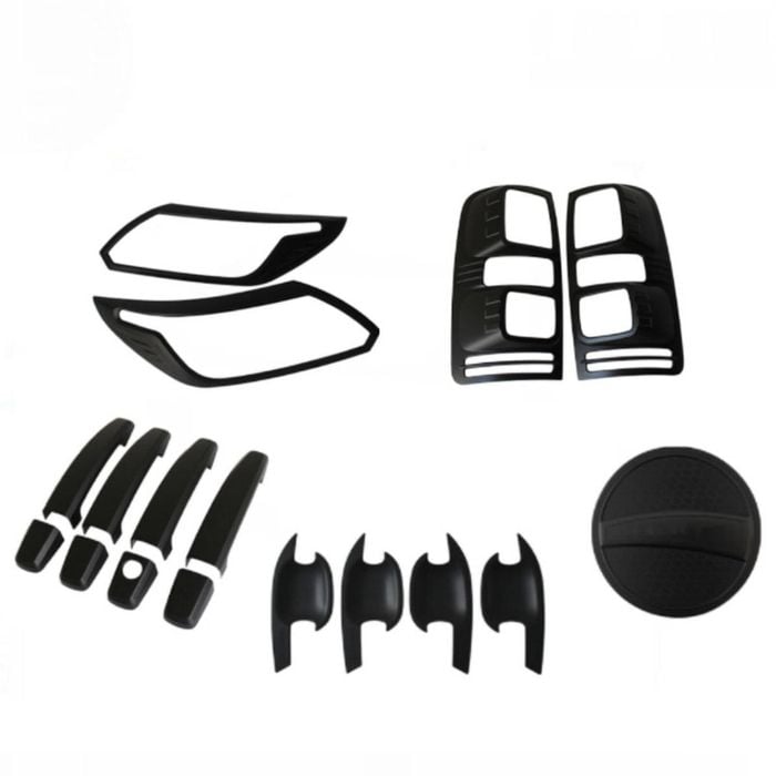 Matte Black Headlight, Taillight & Door Handle Cover Set For Holden Colorado Rg 2016-2020