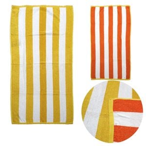 Bloomington 400GSM Set of 2 Reversible Cabana Striped Towels 76 x 152 cm Yellow/Orange